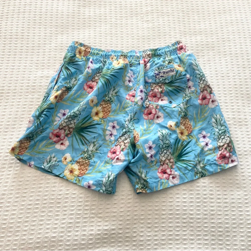 Trunks Men's Tropical Floral Swim Trunks - Blue